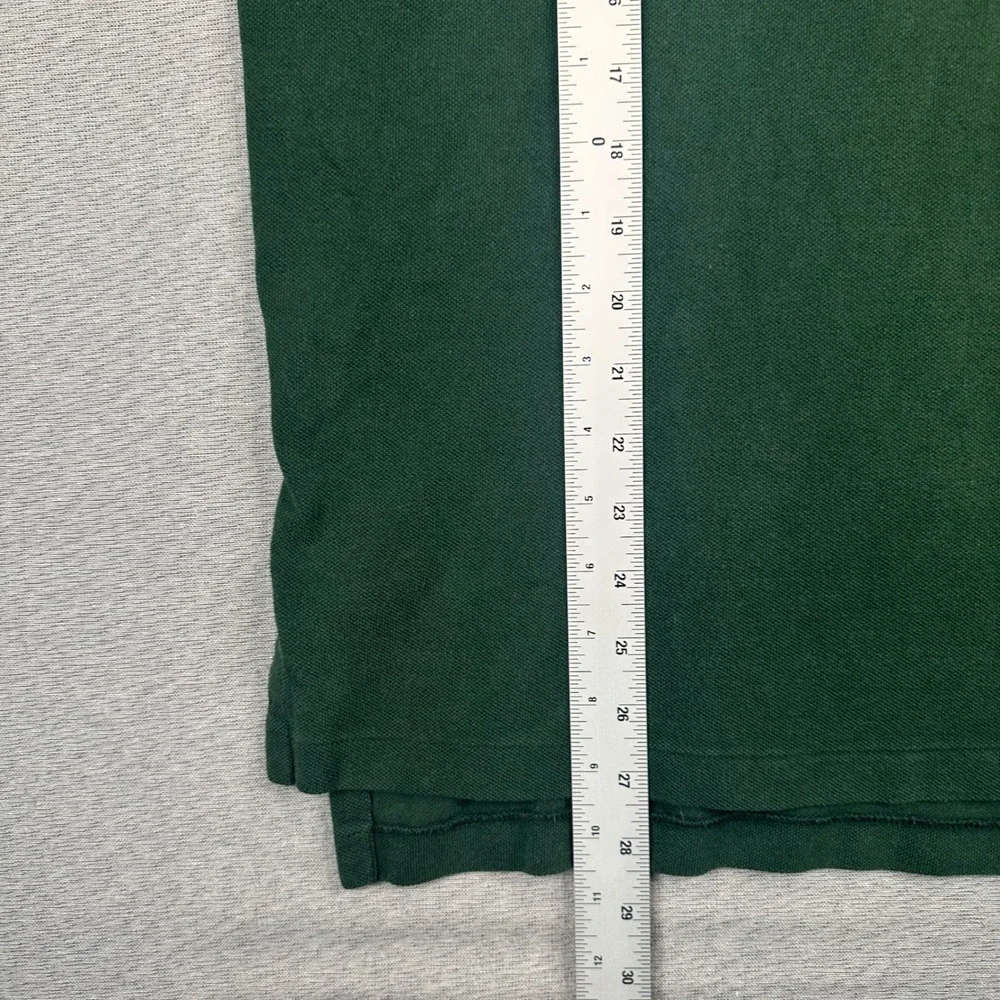 Ralph Lauren Long Sleeve Polo Shirt Mens M Green Orange Pony Cotton Preppy